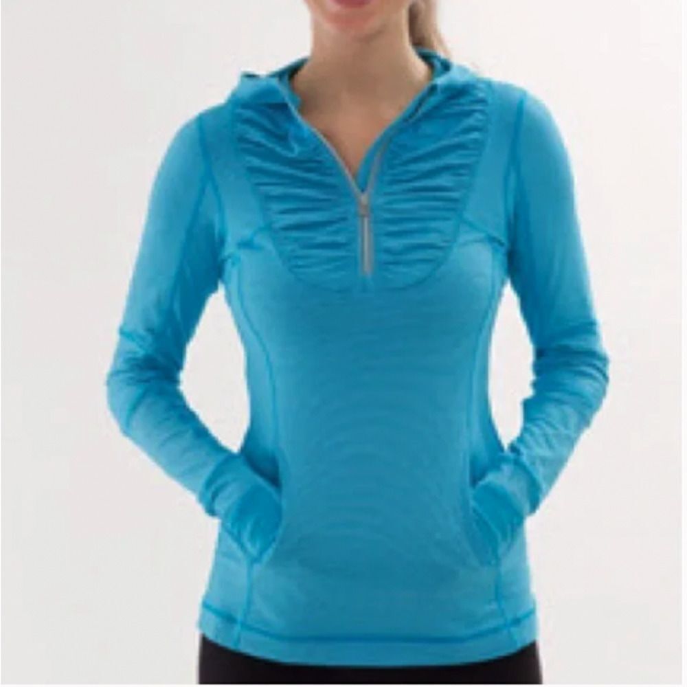 Lululemon Snorkel Microstripe Run Resolution Pullover Blue Size 4